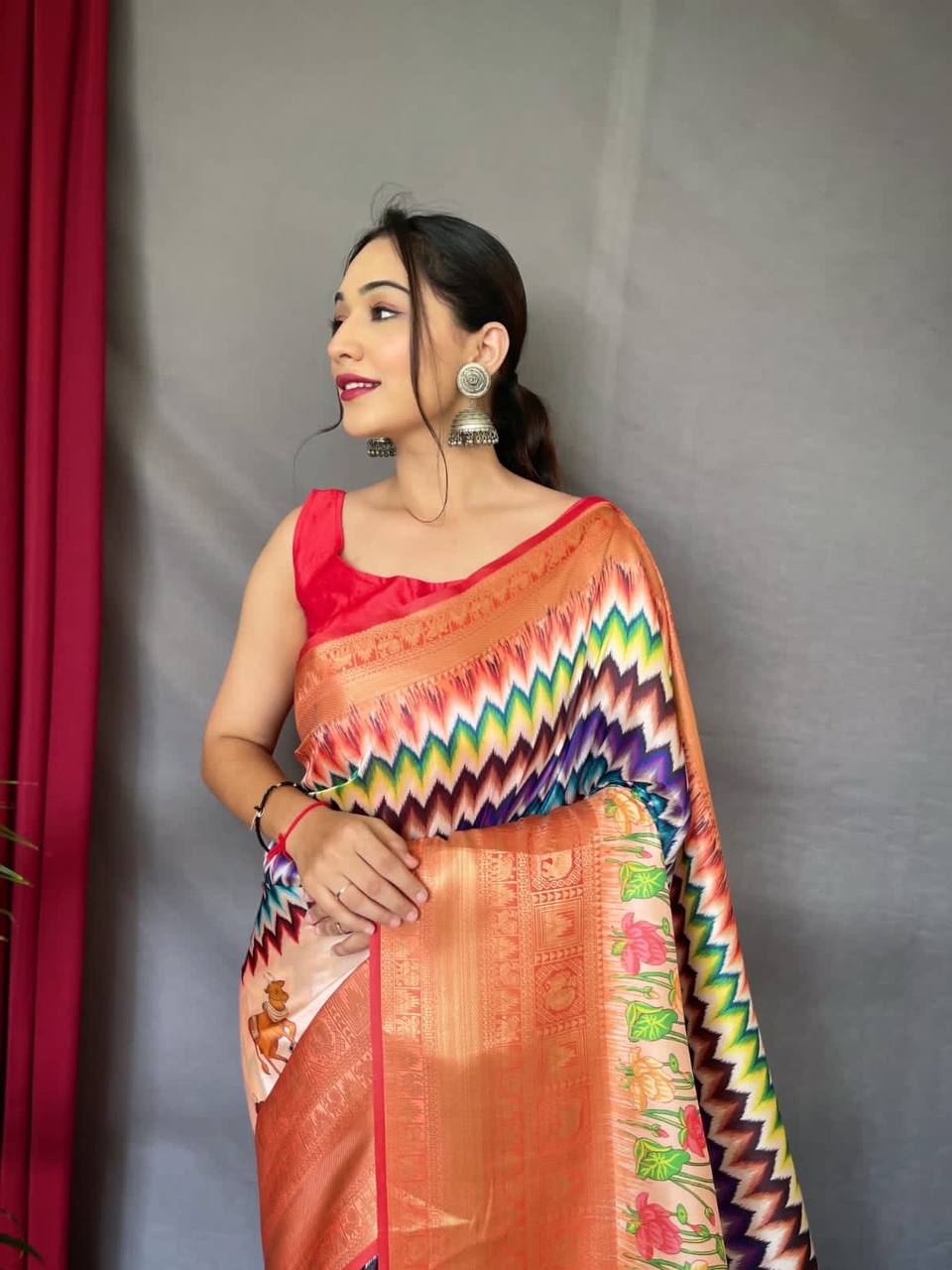 Pure Kanchipuram Digital Printed Saree