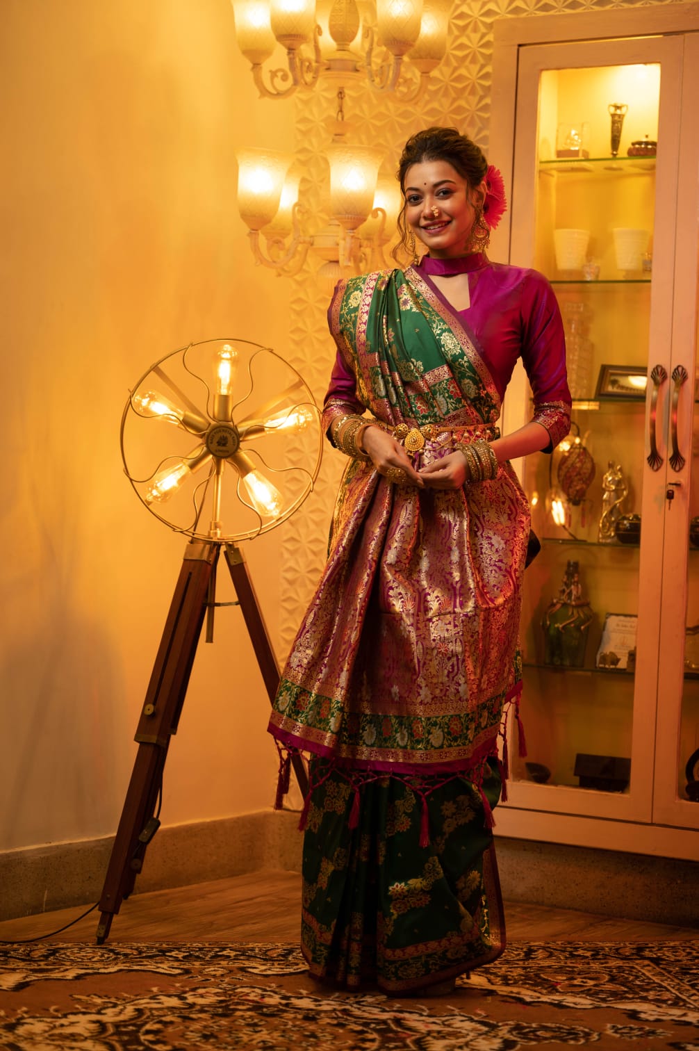 Green Soft Banarasi Silk Saree