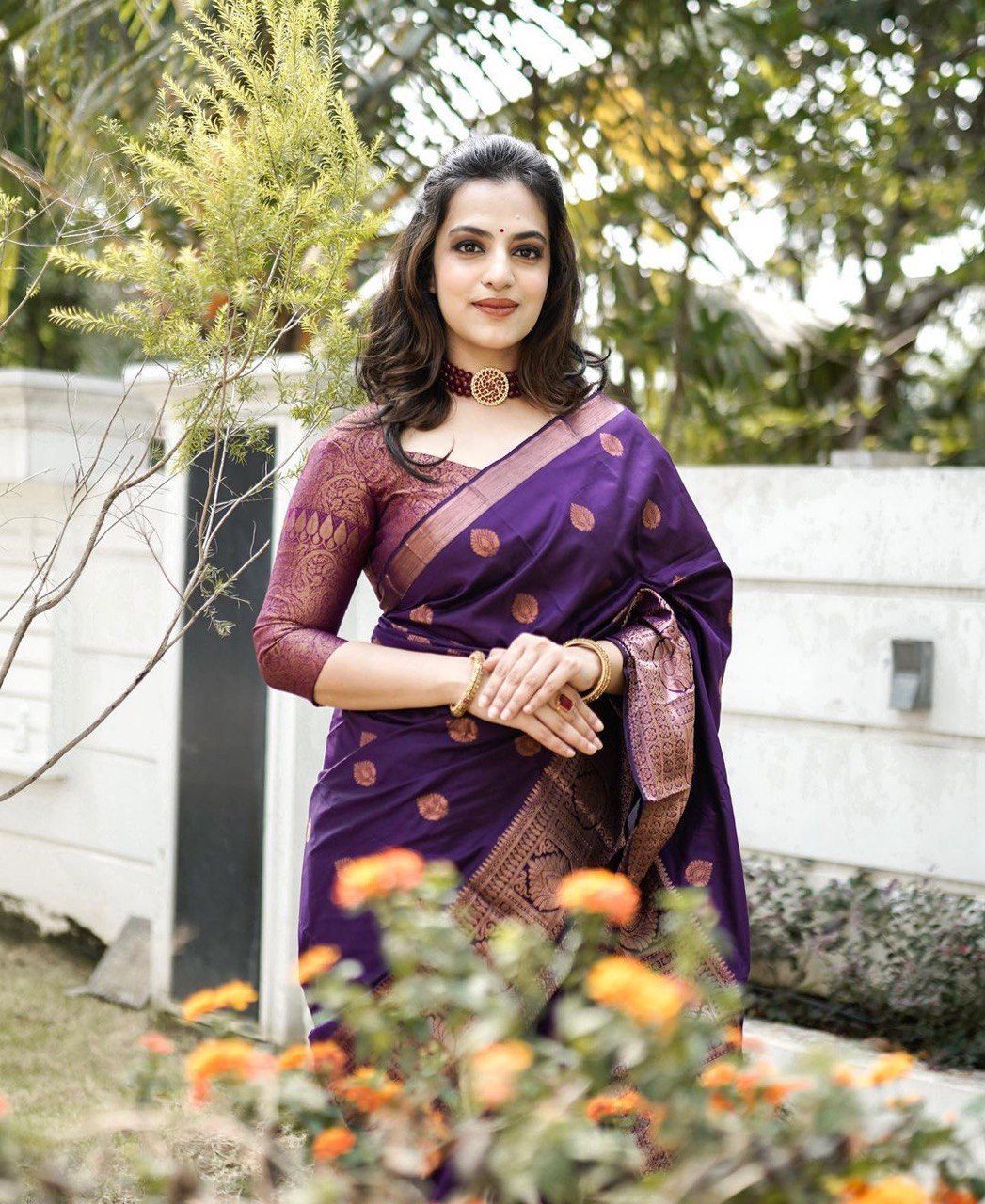Blue Handwoven Pure Banarasi Saree