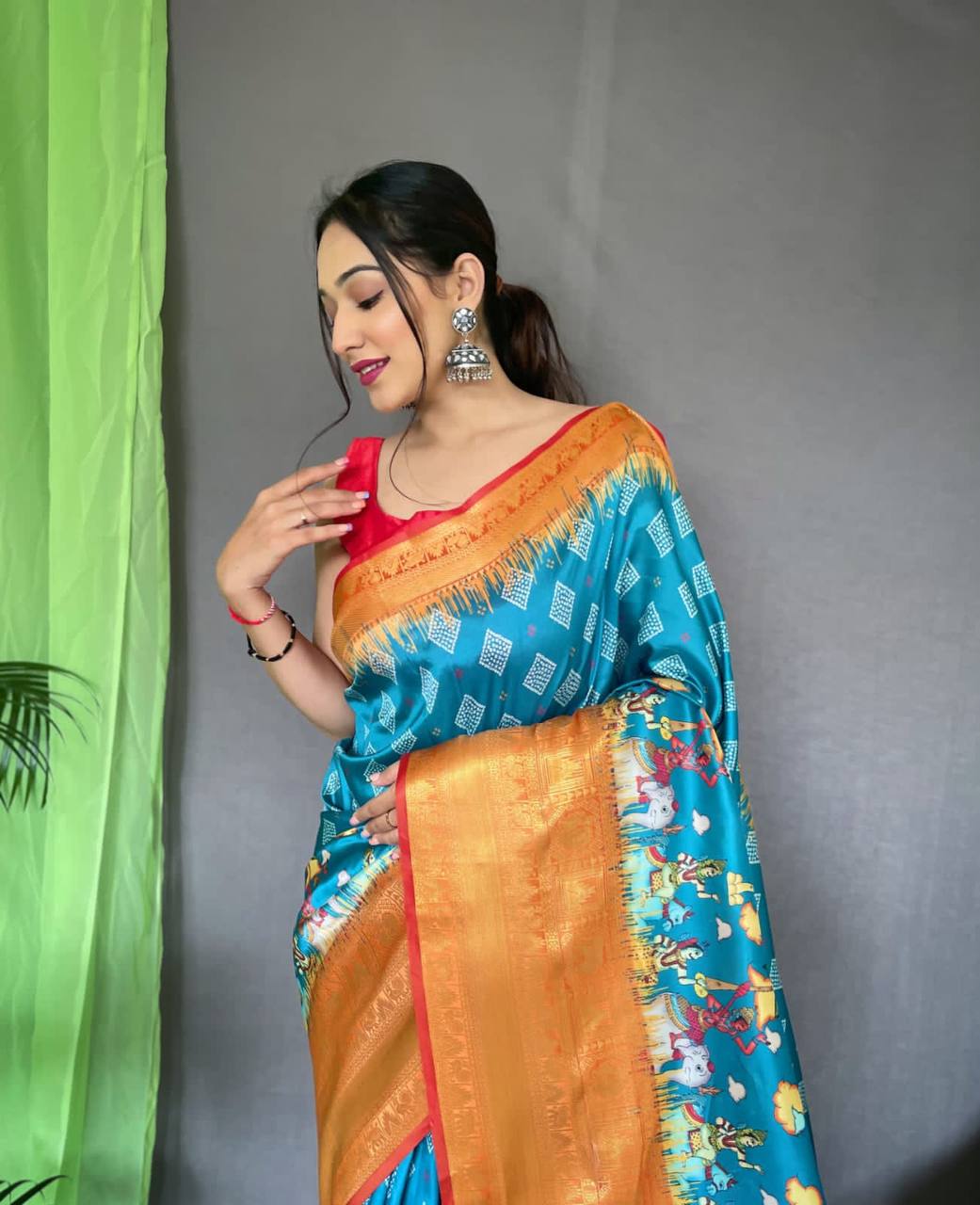 Pure Kanchipuram Digital Printed Saree