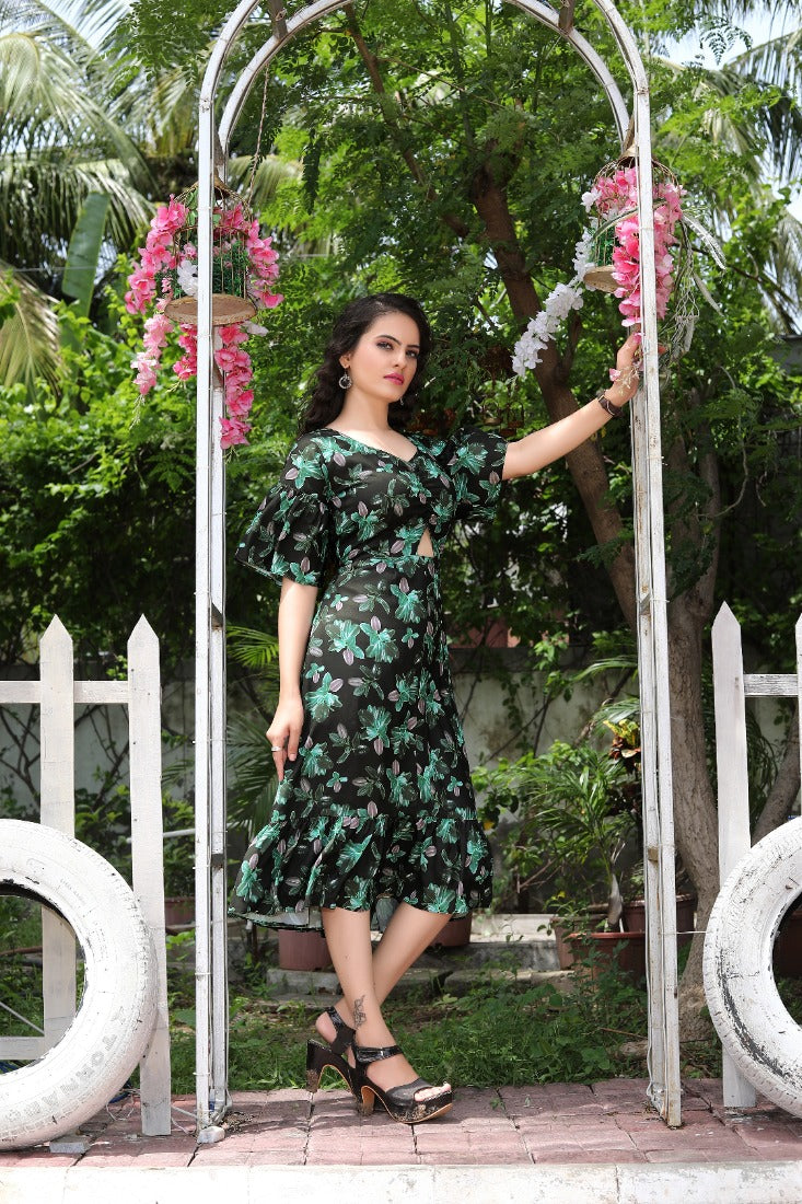 Latest Black Color Designer One Piece Dress