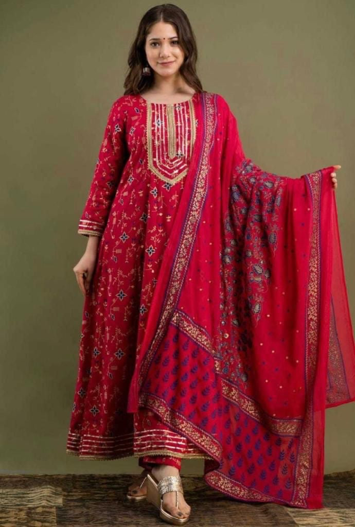 Pure Rayon Fabric Print Straight Kurti Set