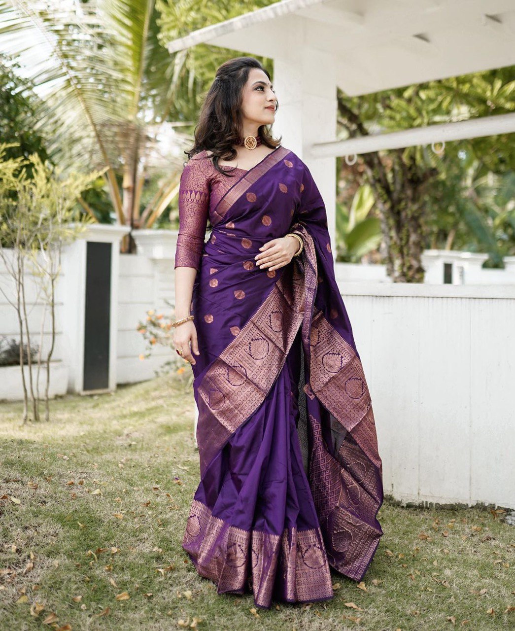 Blue Handwoven Pure Banarasi Saree