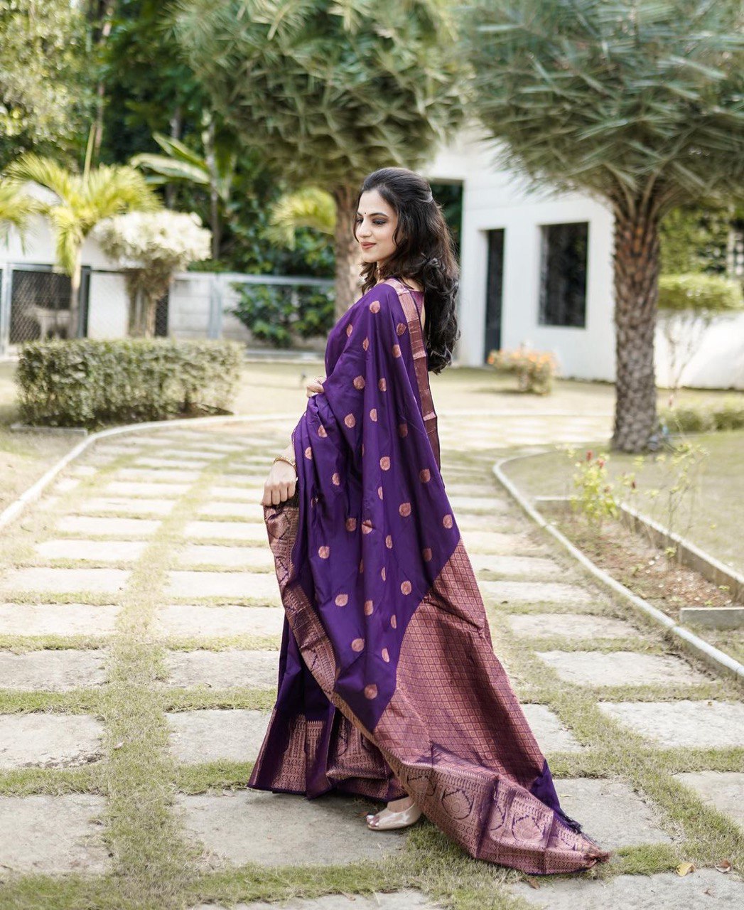 Blue Handwoven Pure Banarasi Saree