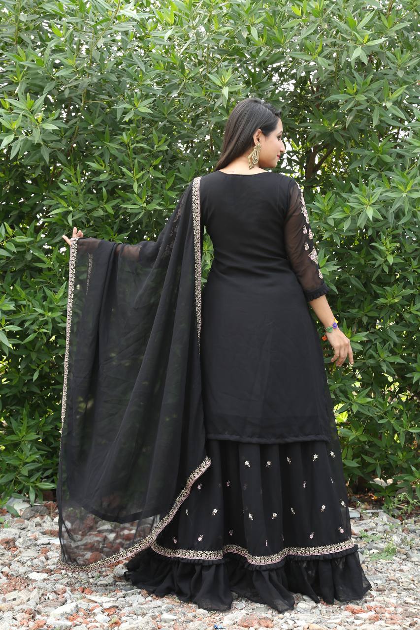 Embroidery Stiched Faux Georgette Dress