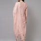 Viscose Rayon Slub Peach Embroidery Kurta Set With Dupatta