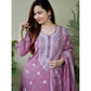 Cotton Wine Kurti With Dupatta Set