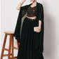 Sequined Semi-Stitched Crush Pattern Lehenga & Unstitched Blouse With Dupatta