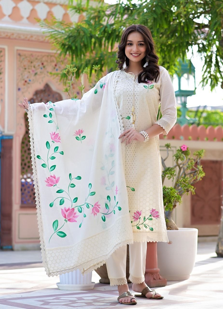 Buy Casual Wear White Heavy zari thread embrodiery Georgette Salwar Suit  Online From Surat Wholesale Shop.