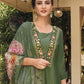 Viscose Rayon Embroidered Kurta With Printed Dupatta Set