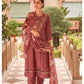 Viscose Rayon Embroidered Kurta With Printed Dupatta Set