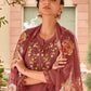 Viscose Rayon Embroidered Kurta With Printed Dupatta Set