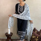Chikankari Cotton Kurta With Self Hand Embroidery Work And Printed Dupatta Set