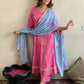 Beautiful Printed Pink Colour Cotton kurta pant and dupatta set
