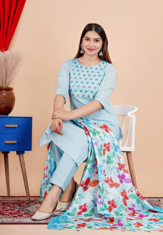 Beautiful Naira Cut Kurti With pent Set