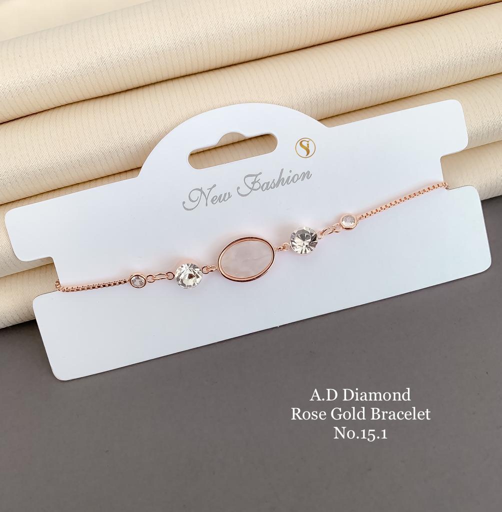 Beautiful Diamond Rose Gold Colour Bracelet For Girl & Women