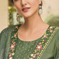 Viscose Rayon Embroidered Kurta With Printed Dupatta Set