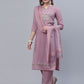 Viscose Rayon Slub Kurta Set With Printed Dupatta Set