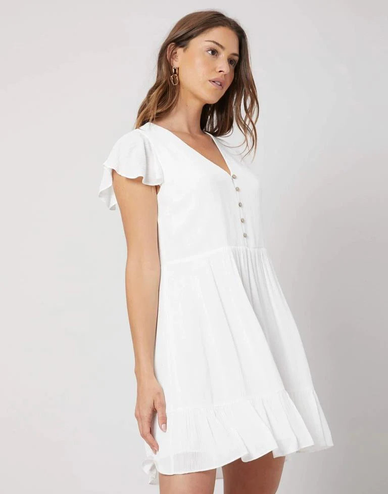 White A-Line Western Dress