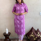 Women's Beautiful Purple Colour Cotton Kurta With Bottomwear