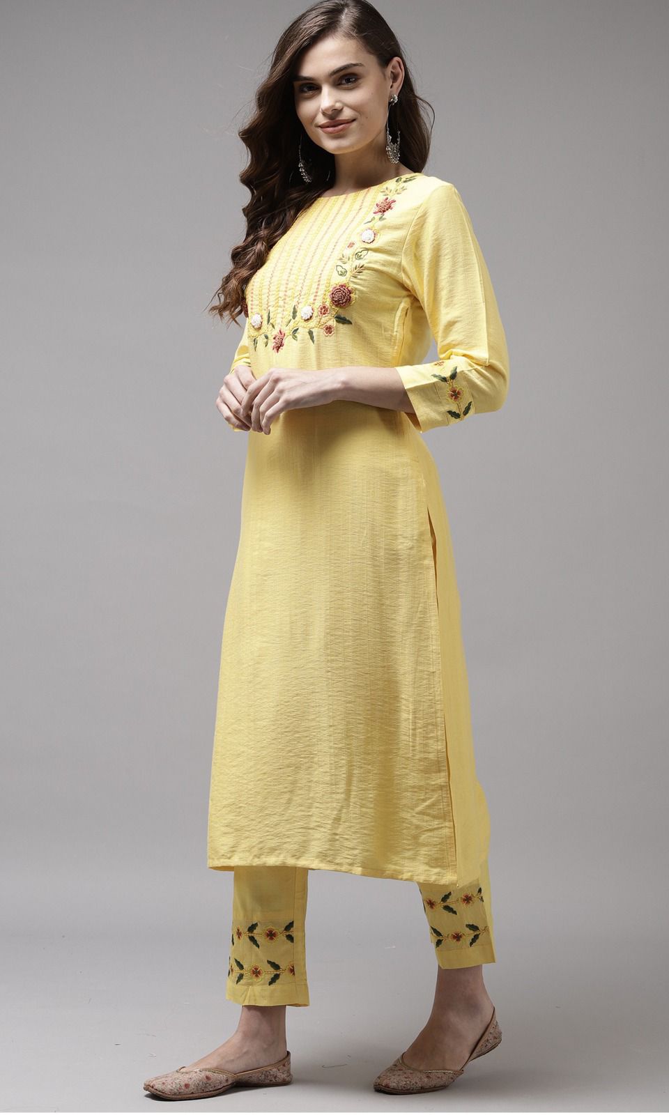 Viscose Rayon Sequence Embroidery Work Kurta Set With Dupatta