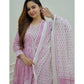 Women's Beautiful Purple Colour Cotton Suit Prints Kurti Pant