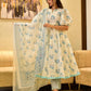 Beautiful Reyon Procin Print Anarkali Kurti with pant and dupatta  Set