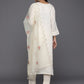 Viscose Rayon White Embroidery Kurta Set With Dupatta Set