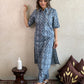 Women's Beautiful Blue Colour Cotton Kurta With Bottomwear