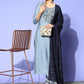 Viscose Rayon Skyblue Embroidery Kurta Set With Dupatta Set