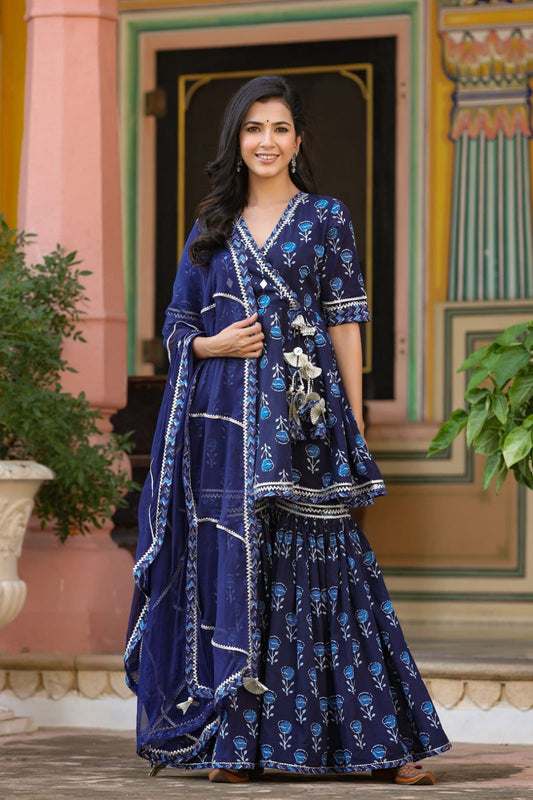 Gorgeous Gottapati Embroidered Cotton Sharara set