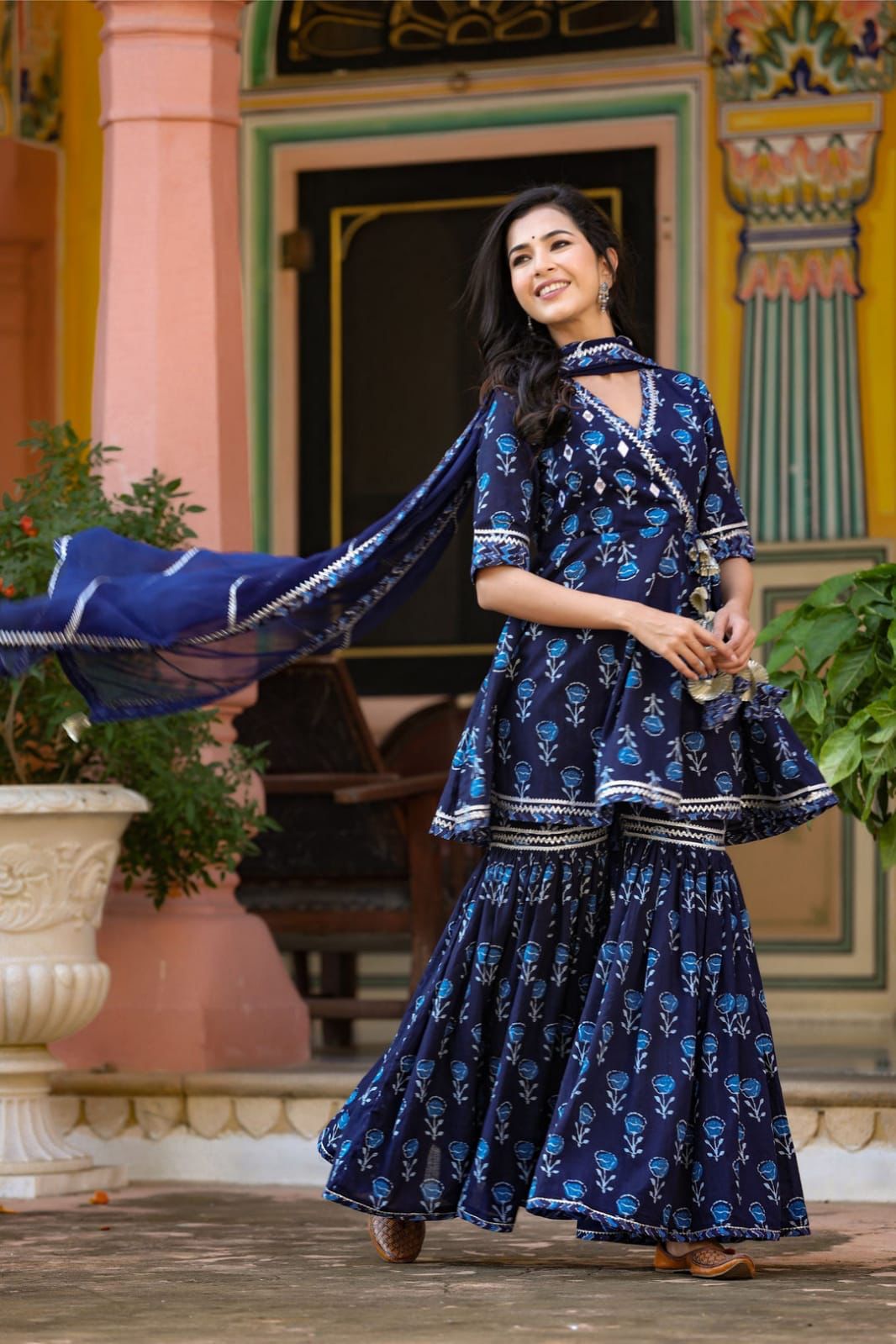 Gorgeous Gottapati Embroidered Cotton Sharara set