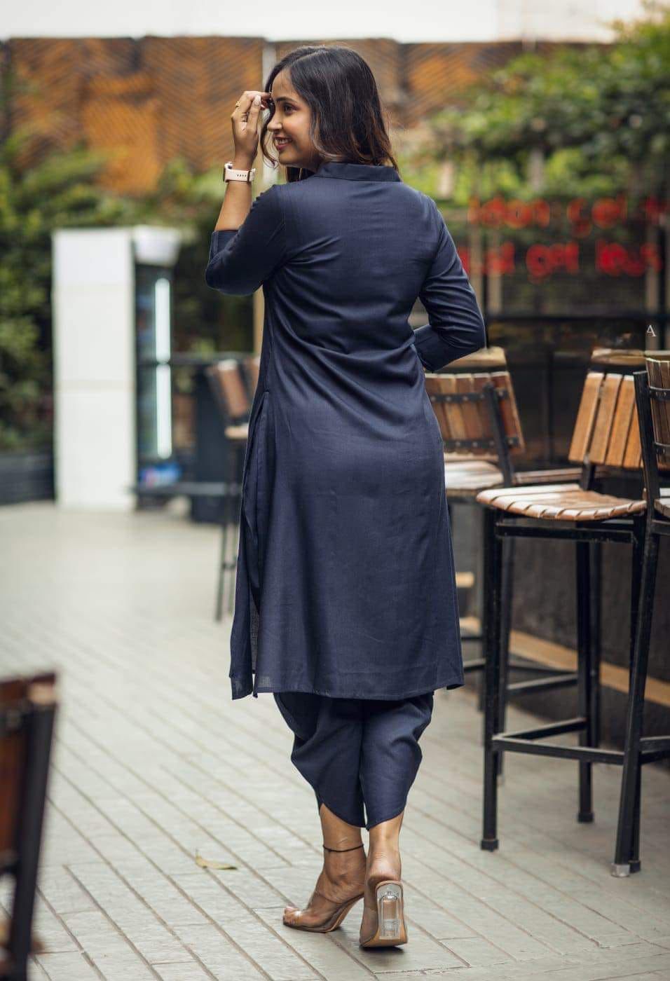 Women Stylish cotton Kurta with Dhoti Pant