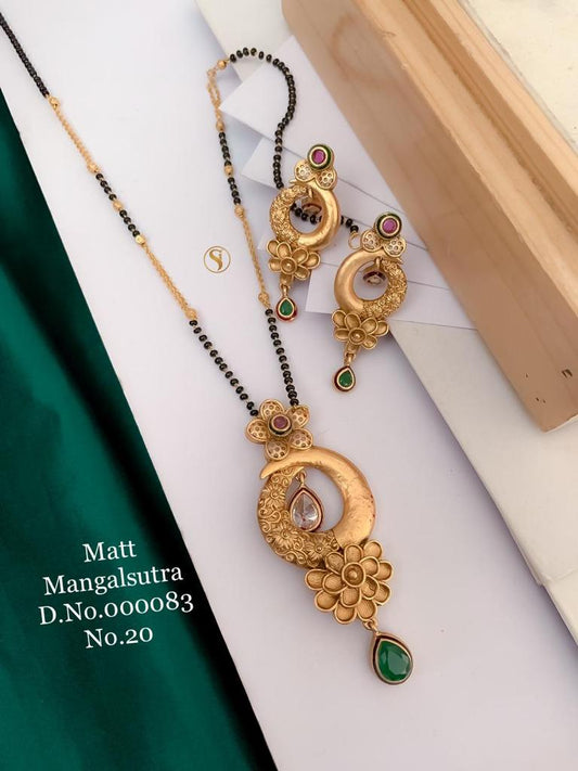 Designer Matt Gold Women Mangalsutra Set