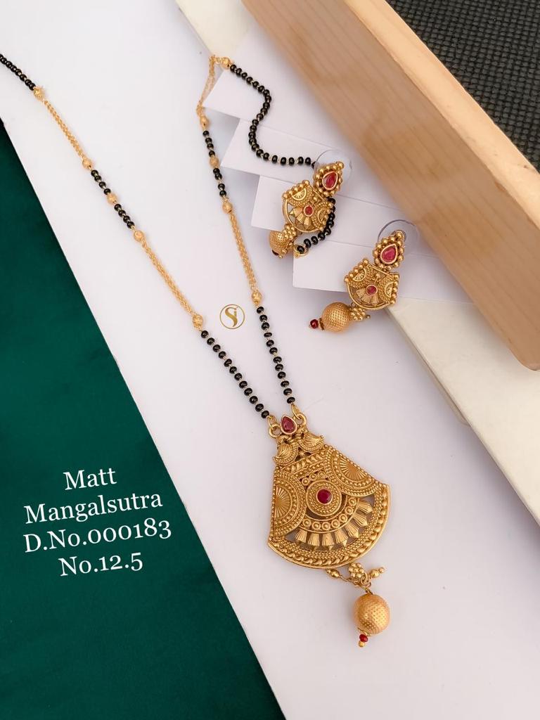 Fancy Matt Gold Mangalsutra Set