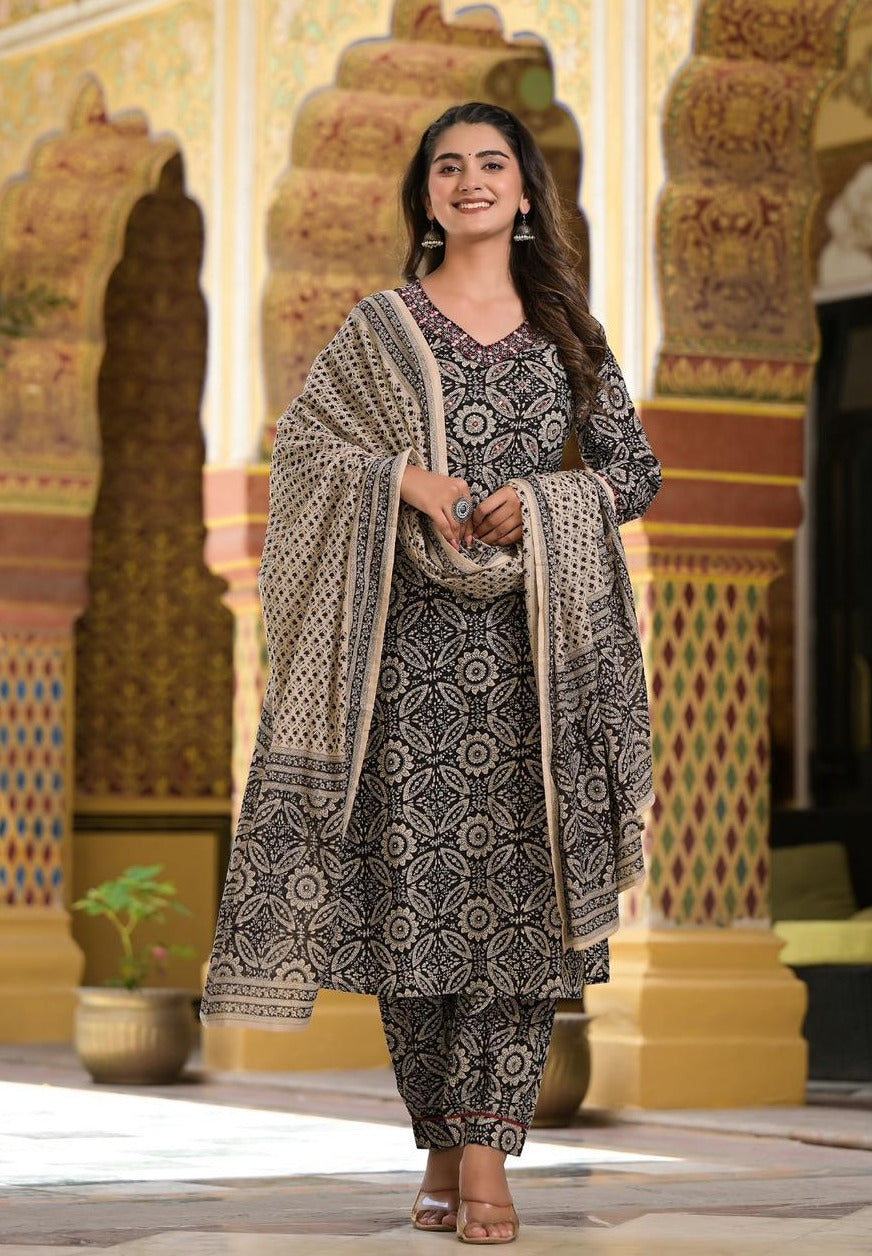 Floral Afghani Suit Set