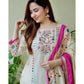 Printed-Embroidered Muslin Kurti With Sequence Dupatta Set