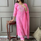 Beautiful kurta with heavy embroidery work with dupatta