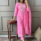 Beautiful kurta with heavy embroidery work with dupatta