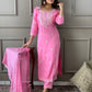 Beautiful kurta with heavy embroidery work with dupatta