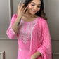 Beautiful kurta with heavy embroidery work with dupatta