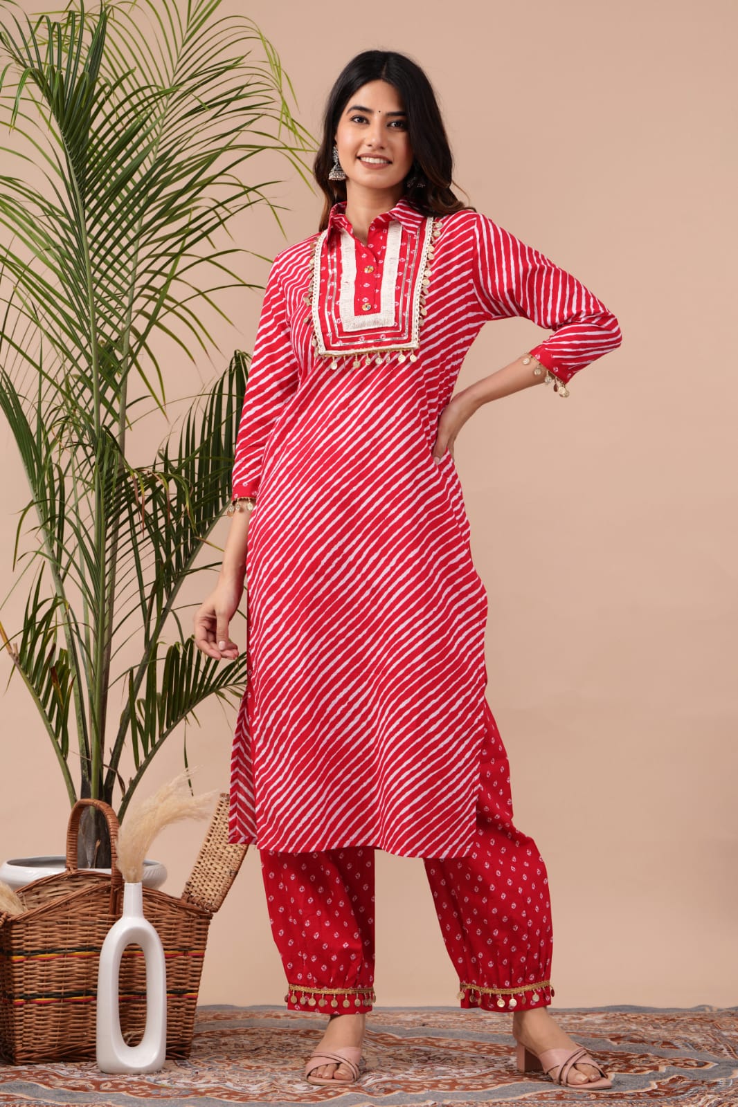 Cotton Afghan Style Kurta Pant Set