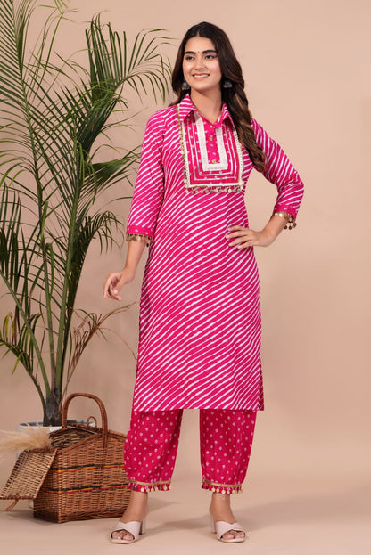 Cotton Afghan Style Kurta Pant Set