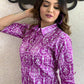 Women's Beautiful Purple Colour Cotton Kurta With Bottomwear