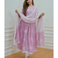 Women's Beautiful Purple Colour Cotton Suit Prints Kurti Pant