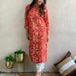 Beautiful Cotton Red Colour Kurti With Pant