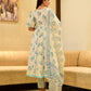 Beautiful Reyon Procin Print Anarkali Kurti with pant and dupatta  Set