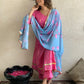 Beautiful Printed Pink Colour Cotton kurta pant and dupatta set