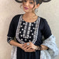 Chikankari Cotton Kurta With Self Hand Embroidery Work And Printed Dupatta Set
