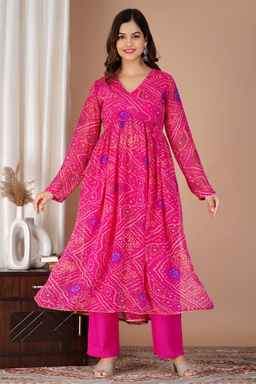 Latest traditional bandhani Print & very soft Dress
